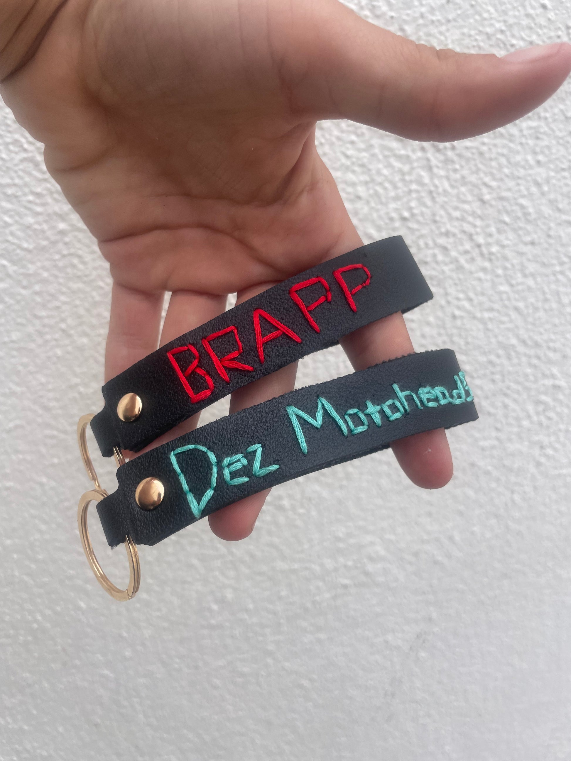 Dez Motoheads leather key chain