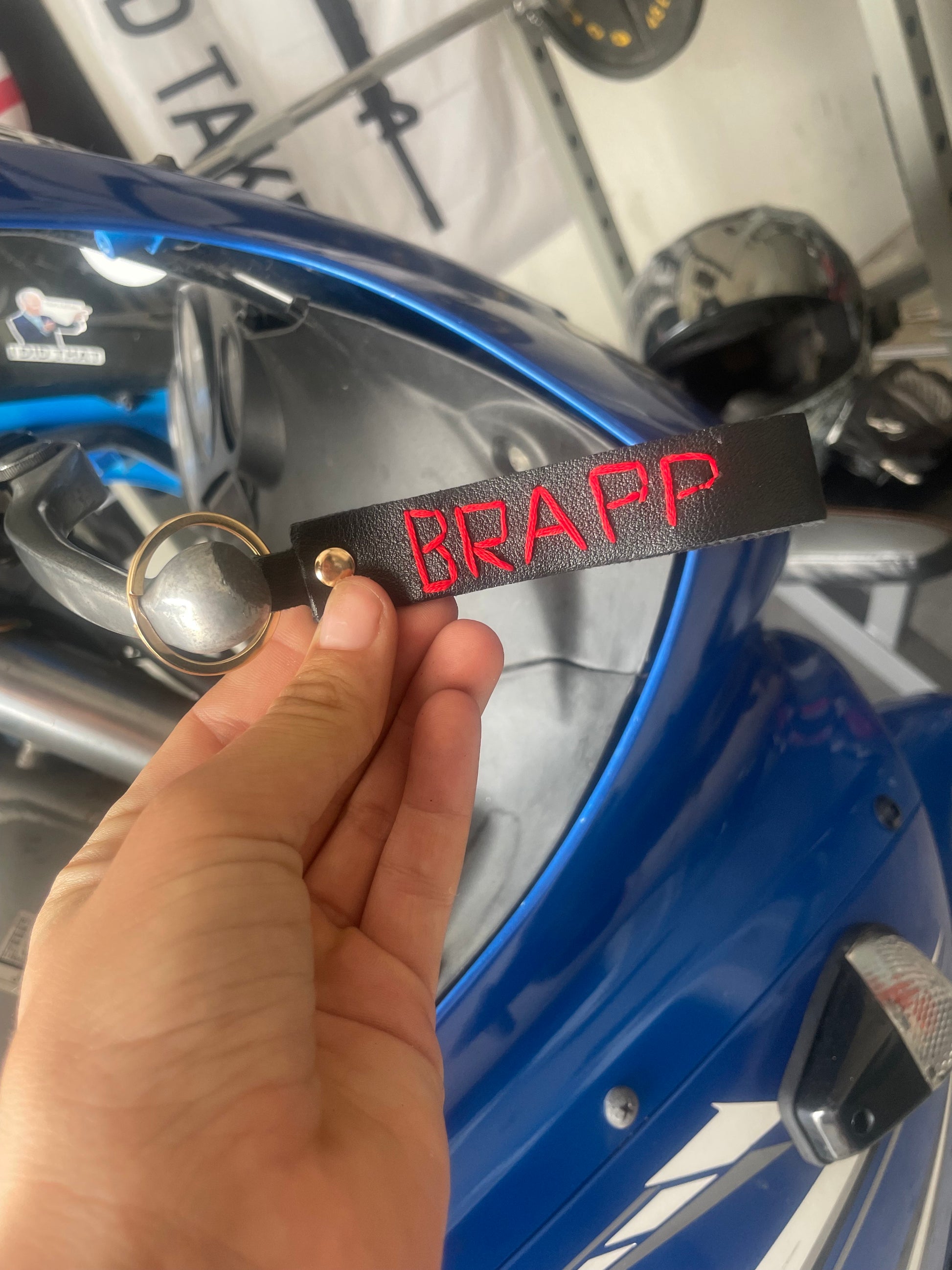 Brap leather key chain
