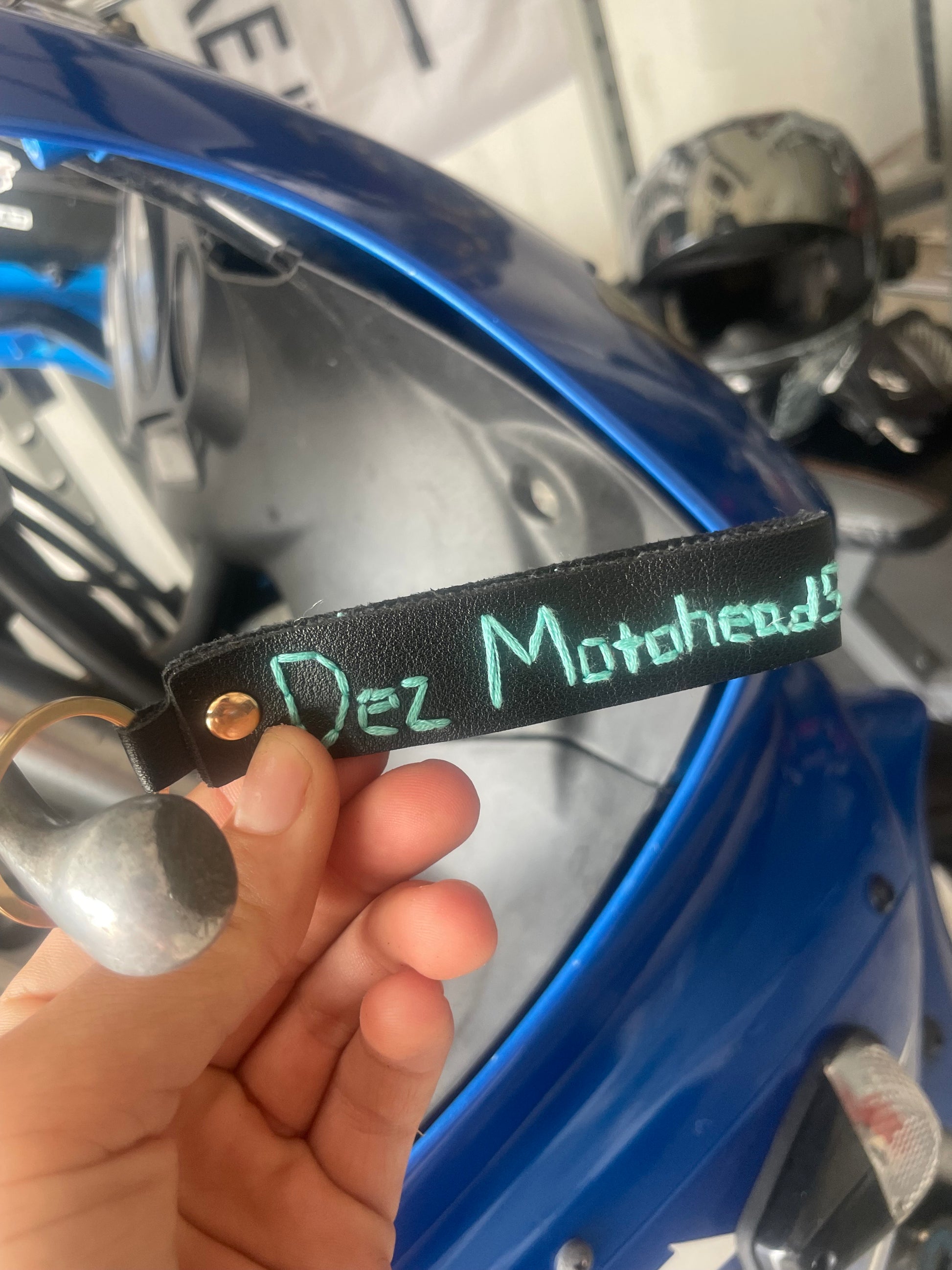 Dez Motoheads leather key chain